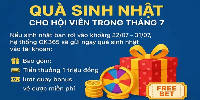 Quà sinh nhật cho hội viên tháng 7